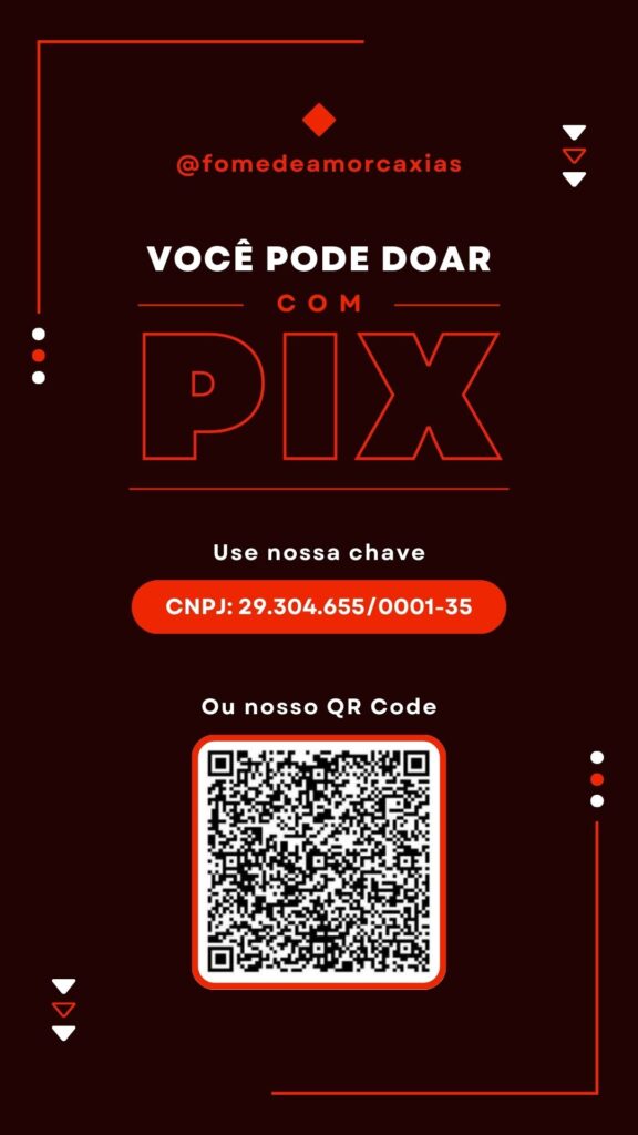 imagem com informações de pix e formas de ajudar o projeto fome de amor caxias